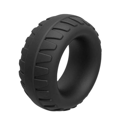 Penis Ring Turbine Liquid Silicone 25 mm in black with textured outer design, made from body-safe silicone for enhanced performance.