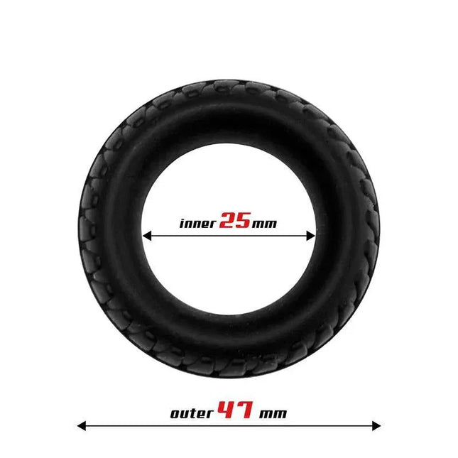 Penis Ring Turbine Liquid Silicone 25 mm dimensions showing internal 25 mm diameter and outer 47 mm diameter.