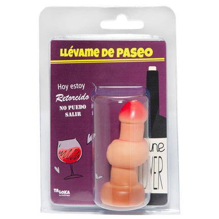Penis Shape Bottle Stopper in playful packaging, ideal for parties and home bars, novelty accessory with humor and conversation starter.