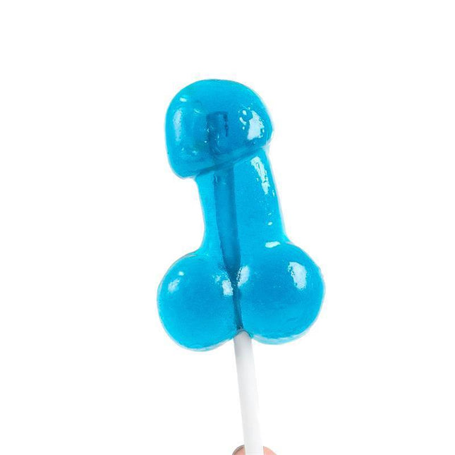 Penis Shaped Lollipop Gin Tonic Flavor with Alcohol - playful blue lollipop for adult parties and fun celebrations.