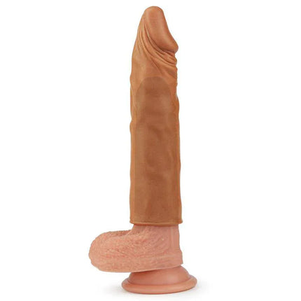 Penis Sleeve Add 2 Pleasure X Tender Brown - realistic glans, veined shaft for stimulation, sex toy for heightened pleasure.
