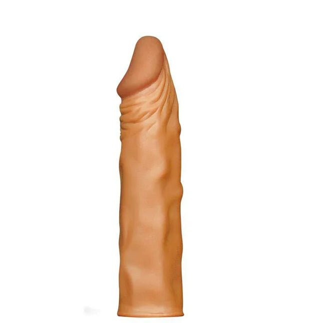 Penis Sleeve Add 2 Pleasure X Tender Brown with realistic design for enhanced stimulation and pleasure.