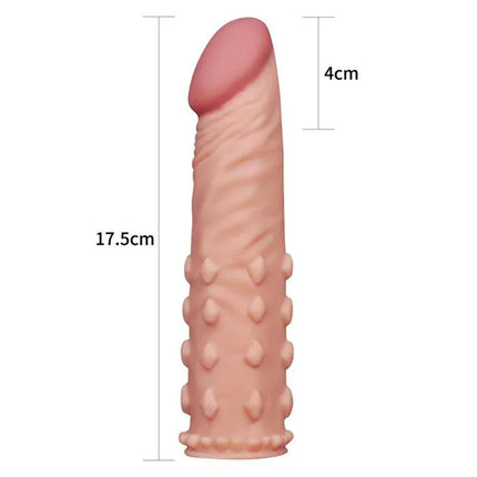 Penis Sleeve Add 2 Pleasure X Tender Flesh by LoveToy showcasing lifelike texture and design for enhanced stimulation