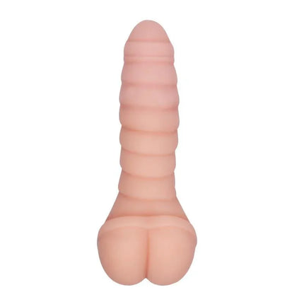 Penis Sleeve and Stimulator Stronger Man 8.6 featuring a fluted exterior for enhanced pleasure and dual-use design.