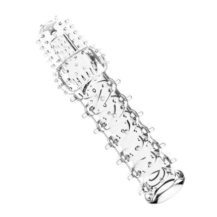 Clear textured Penis Sleeve Clear by A-GUSTO for enhancing pleasure.