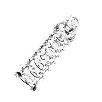 Penis Sleeve Clear with textured exterior for enhanced pleasure by A-GUSTO.