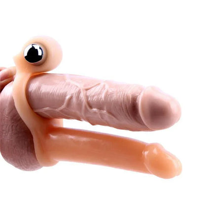 Penis Sleeve with Vibration 15.5 cm Flesh showing flexible design and lifelike texture for enhanced pleasure.