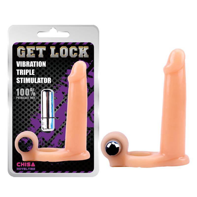 Penis Sleeve with Vibration 15.5 cm Flesh - secretsextoys.store