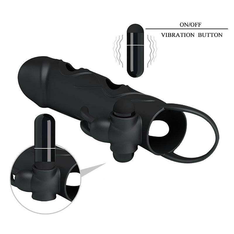 Penis Sleeve with Vibration 5.5 - secretsextoys.store