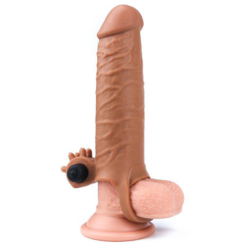 Penis Sleeve with Vibration Add 2 Pleasure X Tender Brown - secretsextoys.store