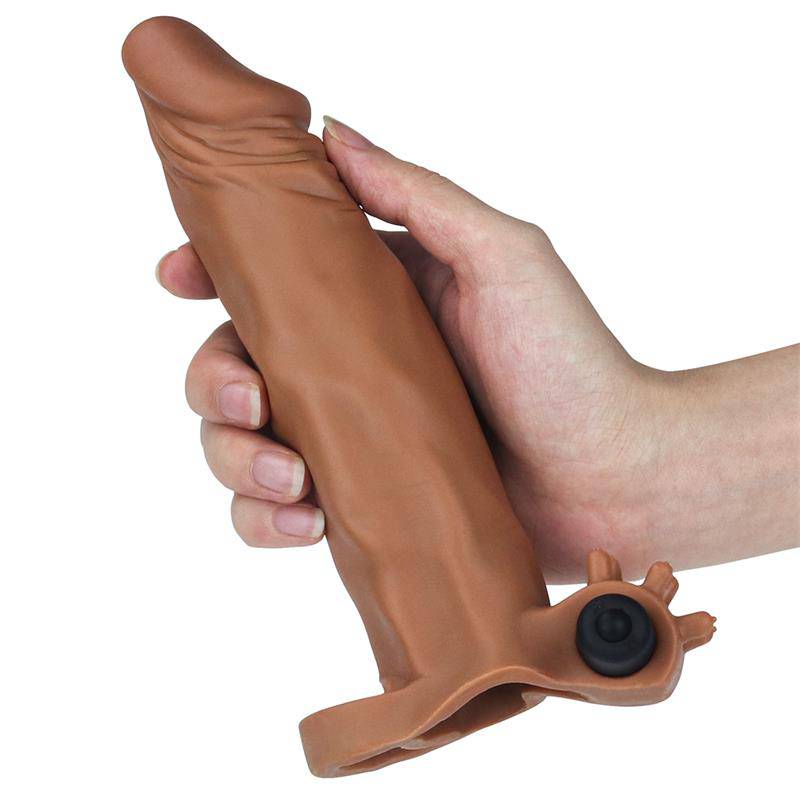 Penis Sleeve with Vibration Add 2 Pleasure X - Tender Brown - secretsextoys.store