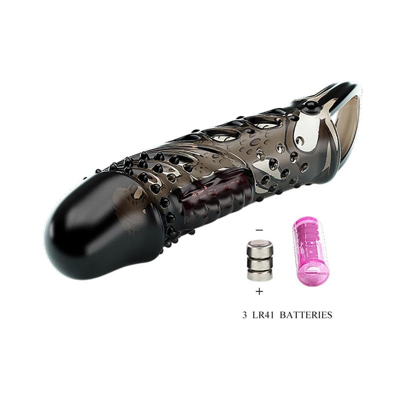 Penis sleeve with vibration Black - secretsextoys.store