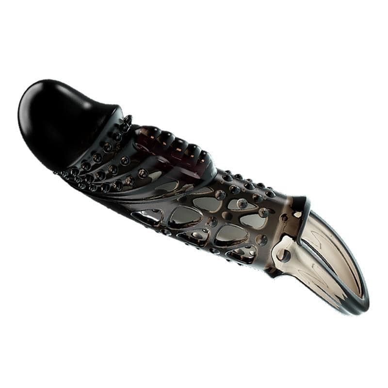 Penis sleeve with vibration Black - secretsextoys.store