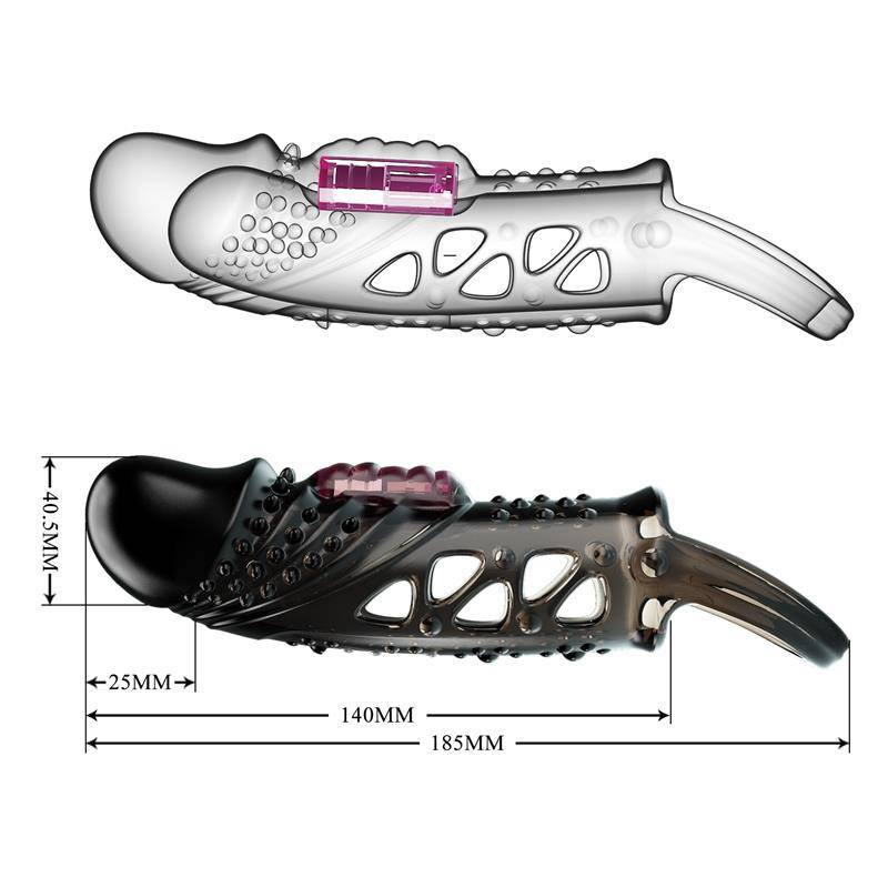 Penis sleeve with vibration Black - secretsextoys.store