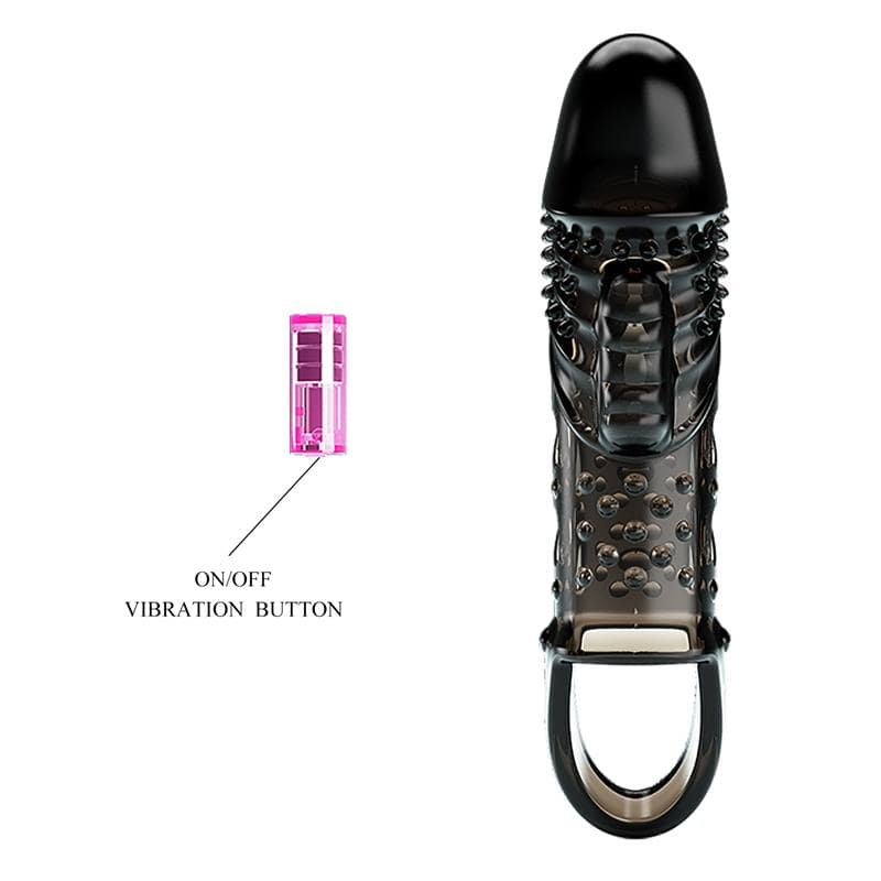 Penis sleeve with vibration Black - secretsextoys.store