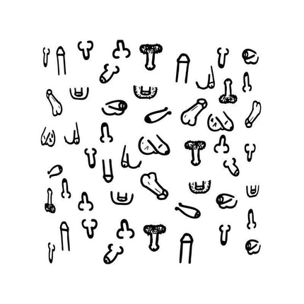 Penis square coasters 10 units with erotic-themed design for adult celebrations and parties, made from polyester with non-slip base.