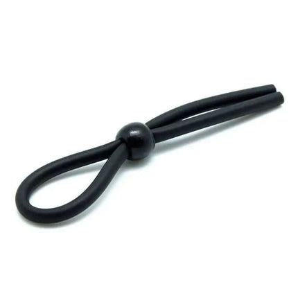 Black silicone Penis Strap Silicone with adjustable ball for customizable fit and sensation by Rimba.