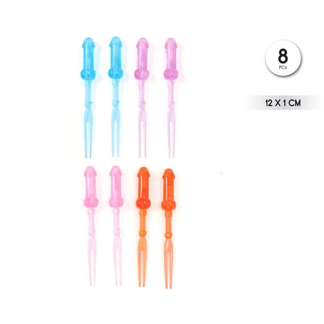 Penis-shaped skewers 8 units for parties and celebrations