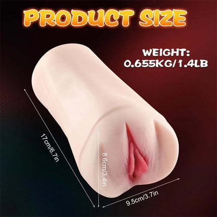Penny Masturbator with Vibration dimensions and weight details shown in product image for enhanced user experience.