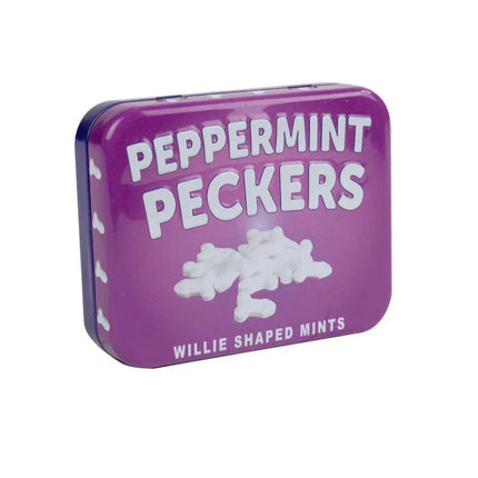 Peppermint Peckers Penis Shape Sugar Free candy box with minty flavor, sugar-free formula, adult novelty gift.