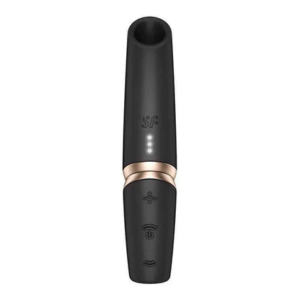 Perfect Kiss Air Pulse Vibrator with black matte finish and gold accents