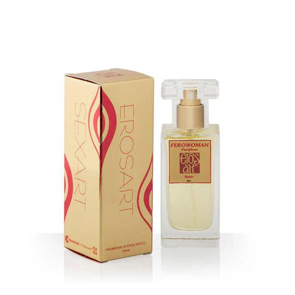 Perfum Ferowoman 50 ml with packaging, designed to boost confidence and attraction with pheromone formula.