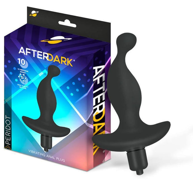 Peridot Vibrating Anal Plug by Afterdark in premium body-safe silicone with 10 vibration modes and elegant design.