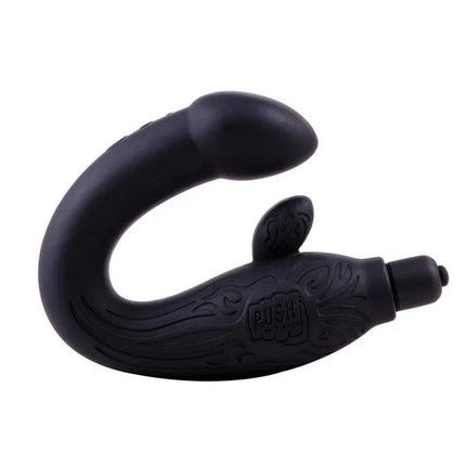 Perineum Massager Silicone Black with ergonomic design for body-safe and targeted stimulation, featuring 7 vibration functions.