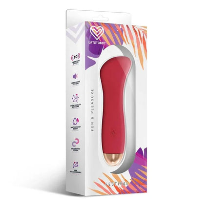 Phana Stimulator 10 Speeds Rust Red in packaging, ergonomic design for comfortable control and precision, vibration options for sensual immersion.