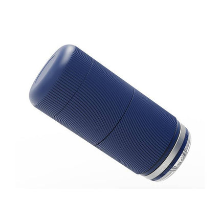 Phantom Manual Male Masturbator with soft-textured sleeve and suction sensation, phthalate-free, latex-free in blue color design.