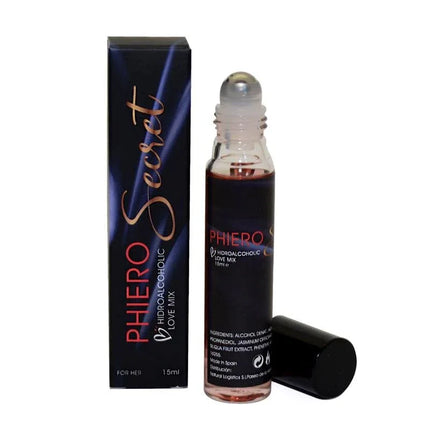 Phiero Secret with Pheromones Rol-on 15 ml - discreet pheromone enhancer for attraction, scent-free, easy roll-on application.