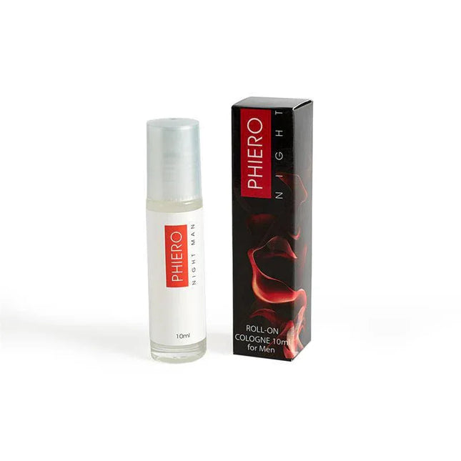Phierto Night Man spicy pheromone perfume roll-on 10ml with anise and pink pepper aroma for seduction.
