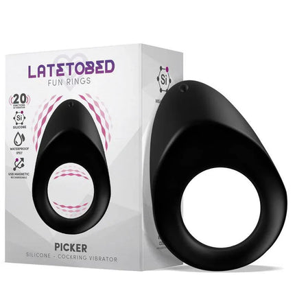 Picker Silicone Couple Cockring with box, premium vibrating ring for enhanced pleasure and connection.