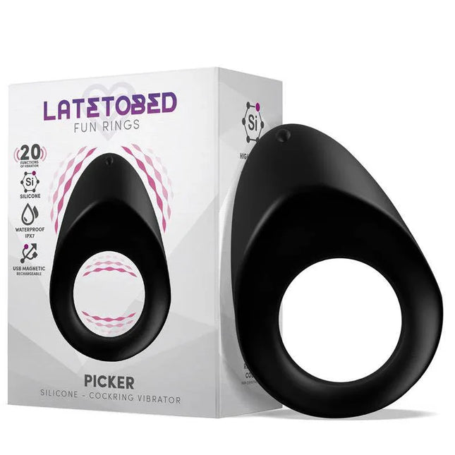 Picker Silicone Couple Cockring with box, premium vibrating ring for enhanced pleasure and connection.