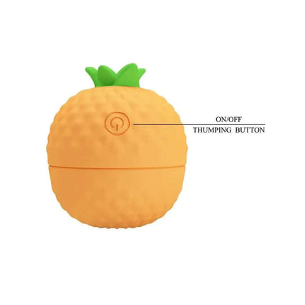 Pineapple Secret Thumping Stimulator with on/off thumping button, pineapple-shaped vibrator for external erogenous zone stimulation.