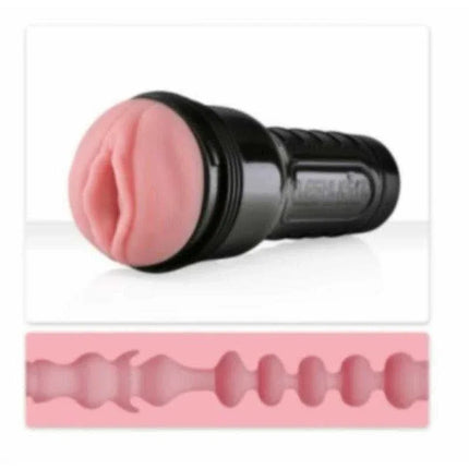 Pink Lady Mini-Lotus Masturbator Vagina with lifelike Superskin material and textured canal for enhanced pleasure.