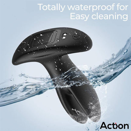 Pinsy Expandable Butt Plug with Remote Control, waterproof feature for easy cleaning, floating in water.