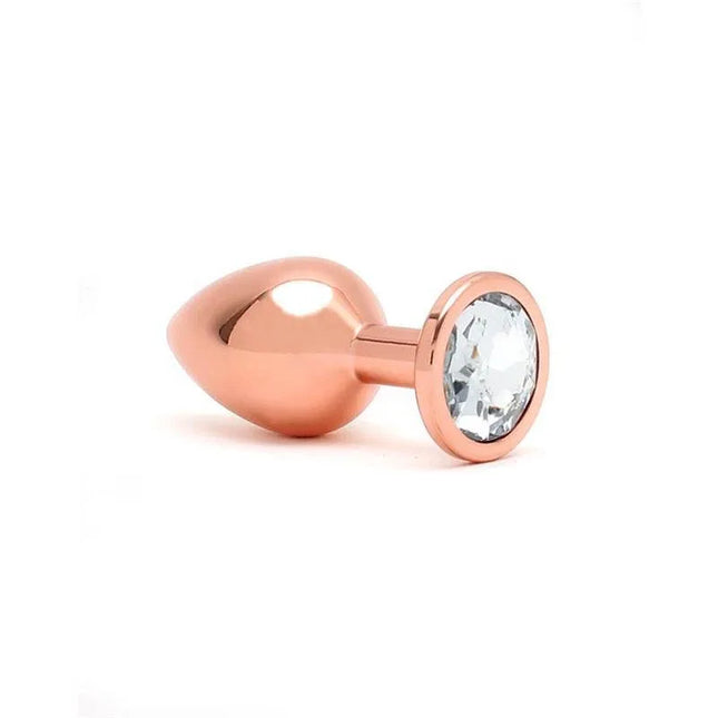Pisa Butt Plug with Jewel Pisa Rose Gold by Rimba, elegant design with jewel-embellished base for enhanced pleasure.