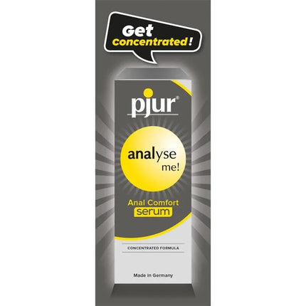 Pjur Analyse Me! Anal Serum 20ml, packaging image, specialized gel for comfort during anal intercourse, Made in Germany.