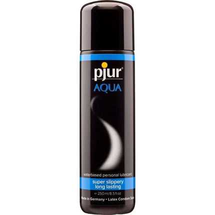 Pjur Aqua 250 ml water-based lubricant bottle for skin moisture and intimacy enhancement