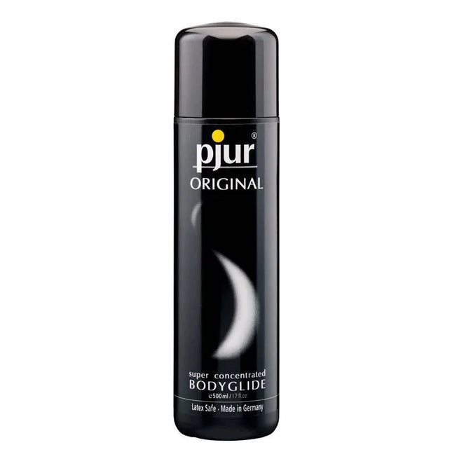 Pjur Original 500 ml silicone-based lubricant bottle for massage and long-lasting glide for sexual activity.