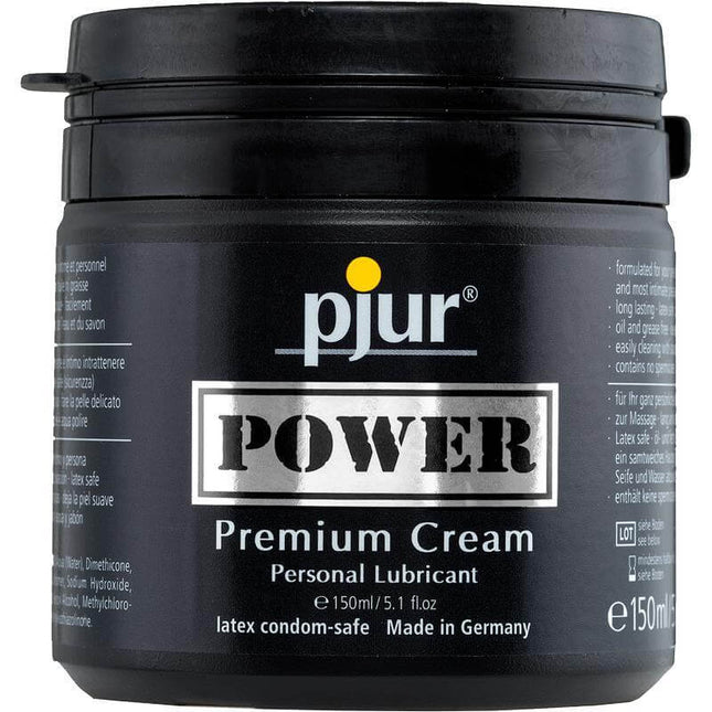 Pjur Power Lubricant 150 ml jar, high-performance, silicone and water-based lubricant for comfort and long-lasting use.
