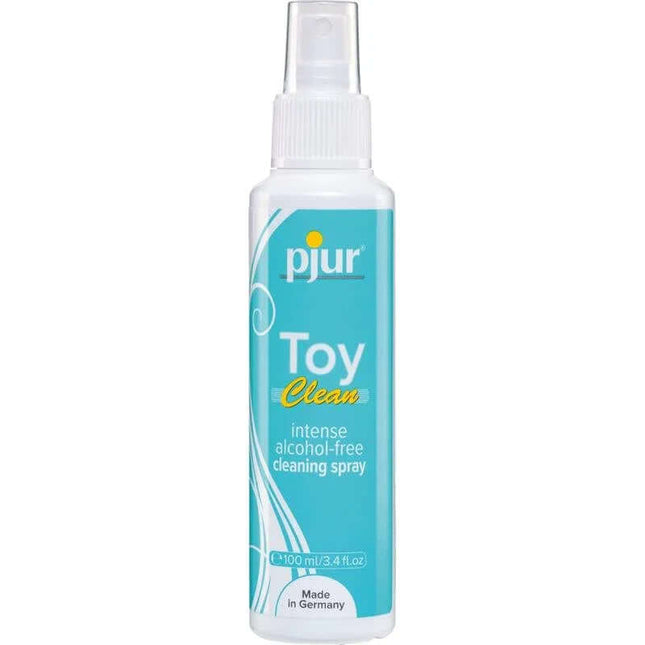 Bottle of Pjur Toy Clean Spray 100 ml, designed for hygienic sex toy cleaning, alcohol-free and gentle on materials.