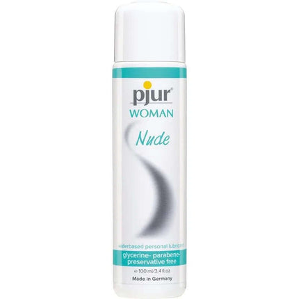Pjur Woman Nude 100 ml water-based lubricant bottle packaging front view