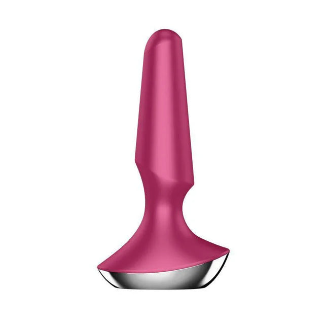 Plug-ilicious 2 Vibrating Butt Plug with Satisfyer Connect App Berry Edition