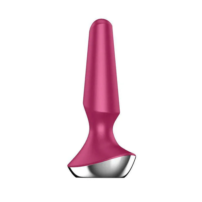 Plug-ilicious 2 Vibrating Butt Plug with Satisfyer Connect App Berry - Premium anal vibrator in berry color