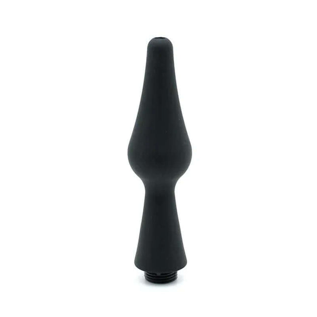 Plug Intim Shower Head with 5-ball silicone design for gentle rinsing, shown in black color, fits standard shower hoses.