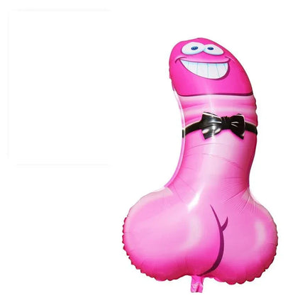 Polyamide balloon in the shape of a pink penis. 90 cm, perfect for adult parties and humorous gifts.