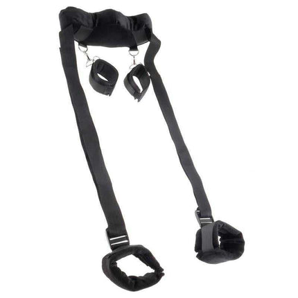 Position Master With Cuffs - versatile restraint system with plush neck harness and sturdy straps for intimate play.