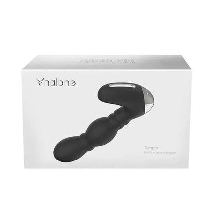 Postatic Massager Dragon Black in packaging, featuring dual motors and 7 vibration functions for enhanced prostate stimulation.